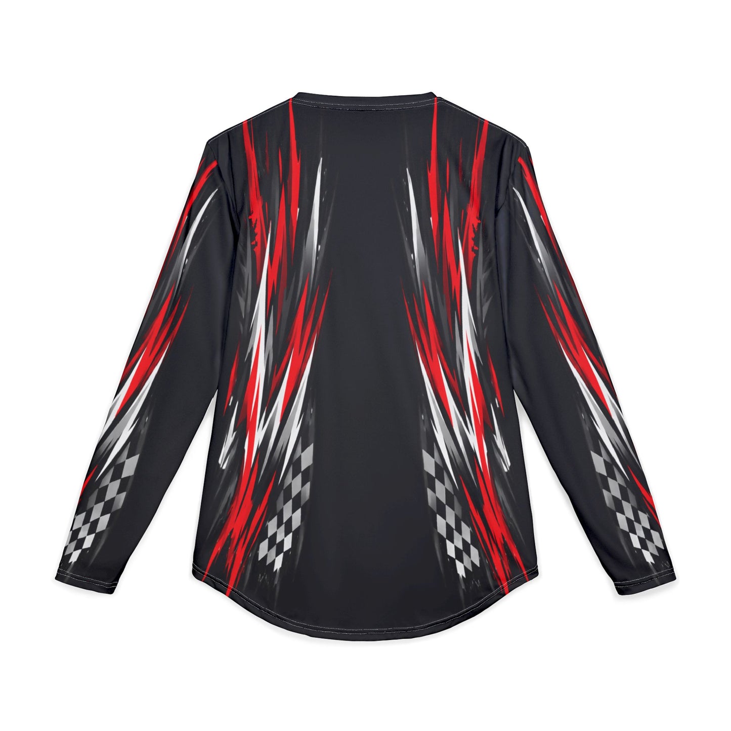 RXPX Racing UV Long Sleeve Jersey Shirt — Dri Fit UPF Performance Tee - Black & Red