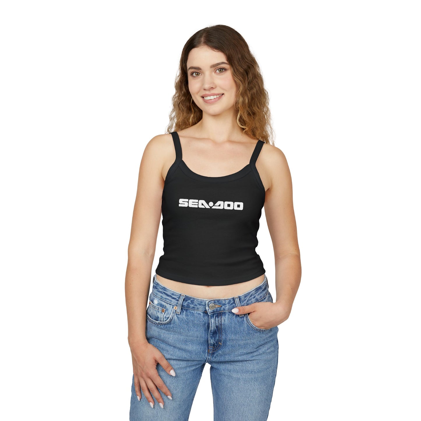 Sea-Doo Sexy 2000 Crop Tank Top — Women’s Spaghetti Strap Graphic Tank