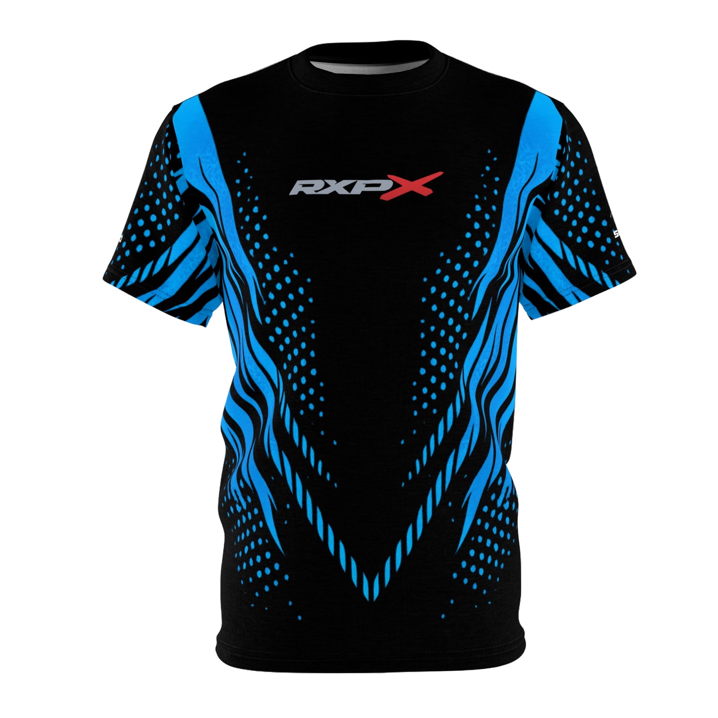 SeaDoo RXPX X-Team Cyber Racing Dri Fit Tee — Gulfstream Blue & Black All-Over Print