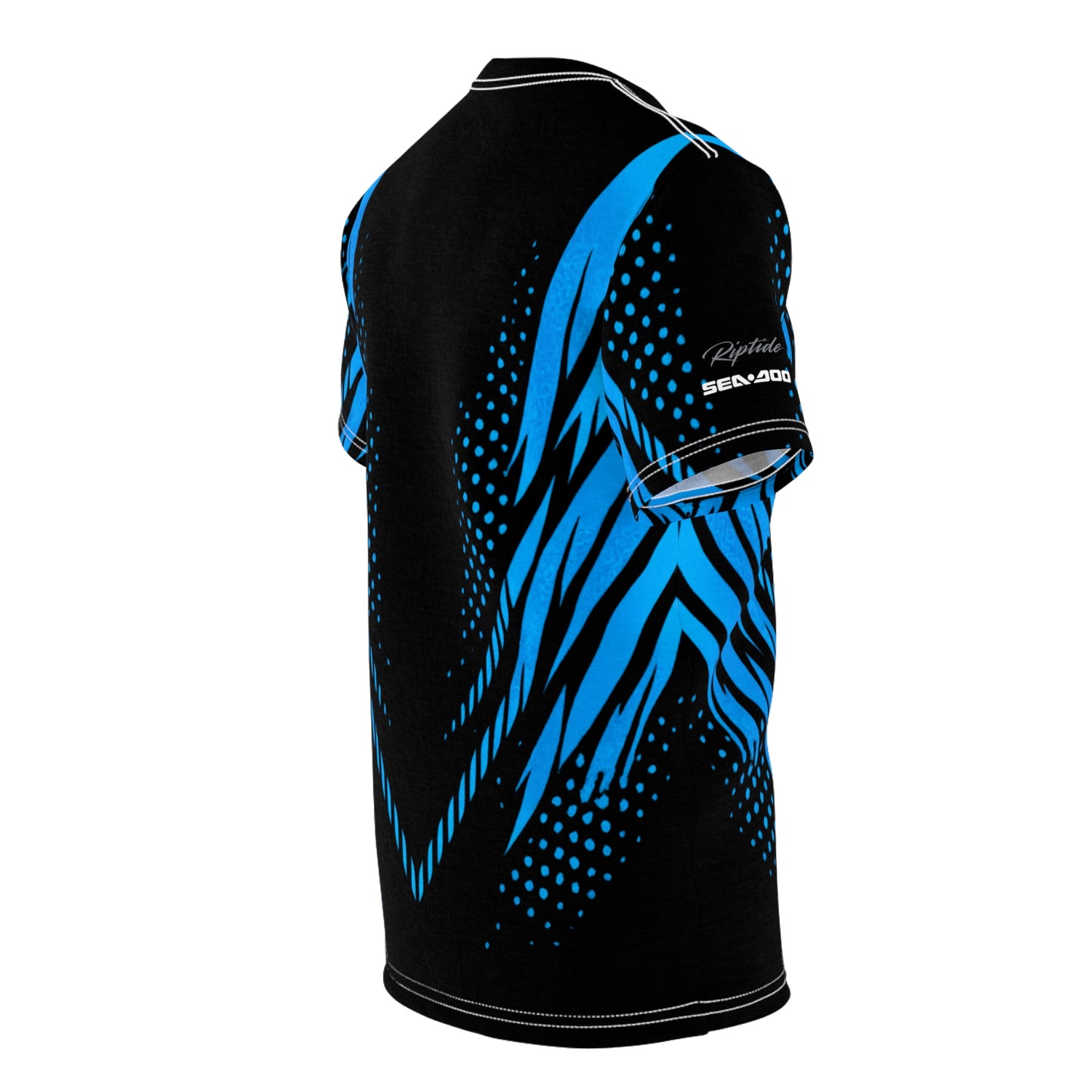 SeaDoo RXTX X-Team Cyber Racing Dri Fit Tee — Gulfstream Blue & Black All-Over Print