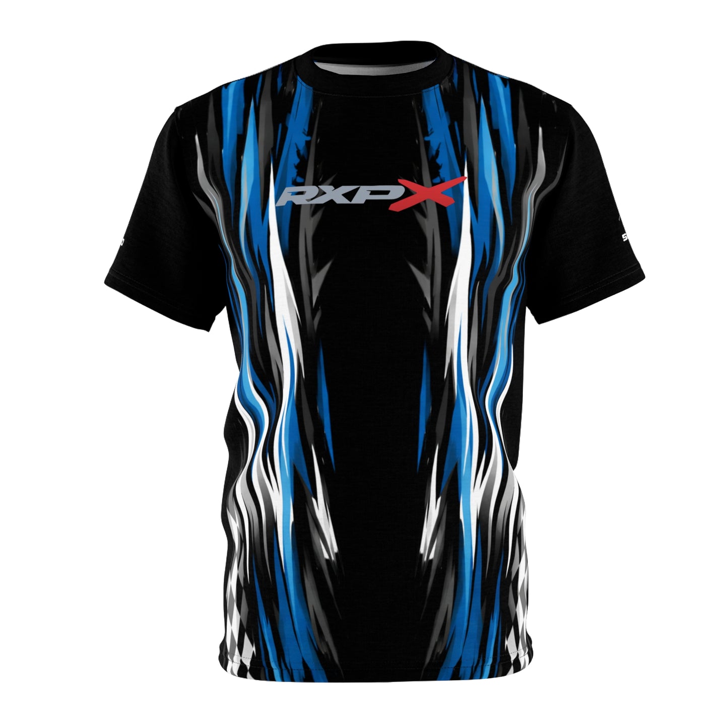 SeaDoo X-Team Racing Graphic Tee — Gulfstream Blue & Black All-Over Print