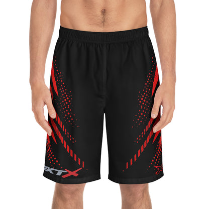SeaDoo RXTX X-Team Men's Black & Red Racing Board Shorts — Athletic Swim Trunks
