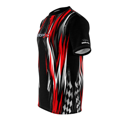 SeaDoo RXPX Racing Graphic Tee — Red & Black All-Over Print