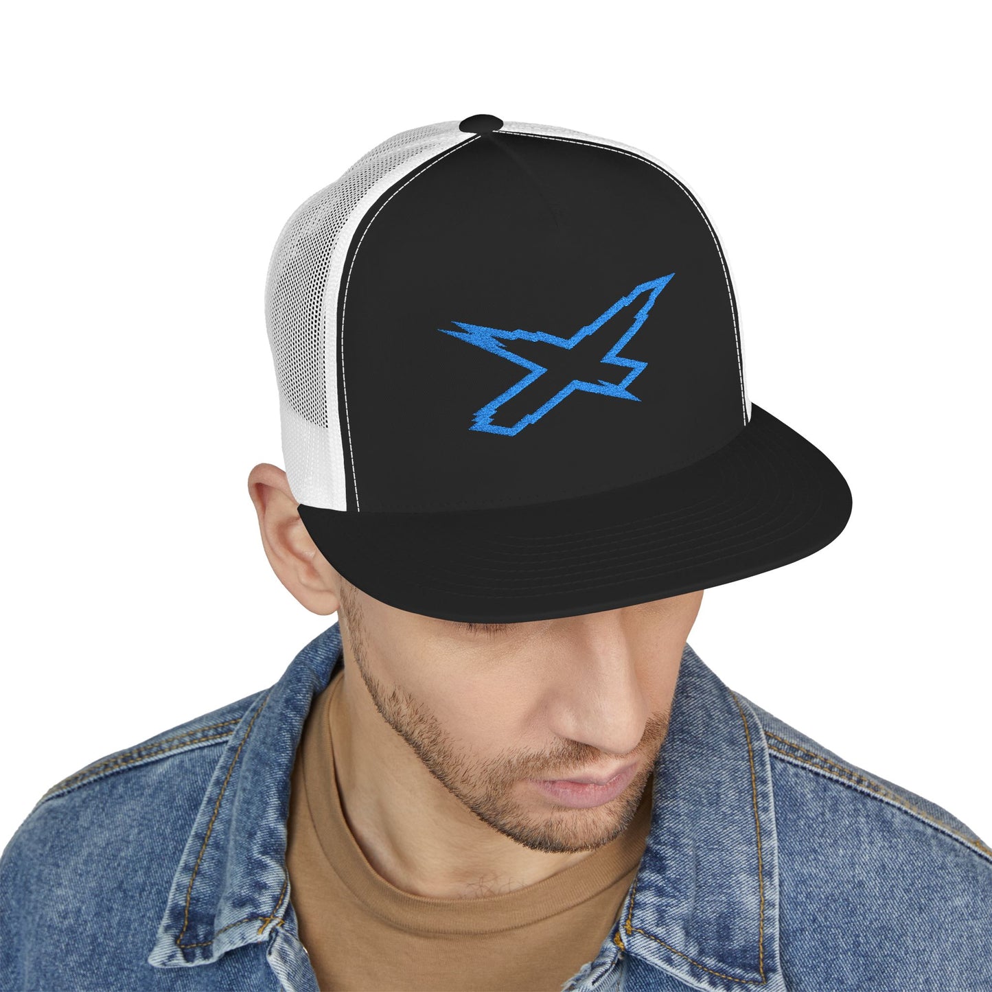 SeaDoo X-Team Performance Embroidered Trucker Cap — Mesh 5-Panel Hat Gulfstream Blue
