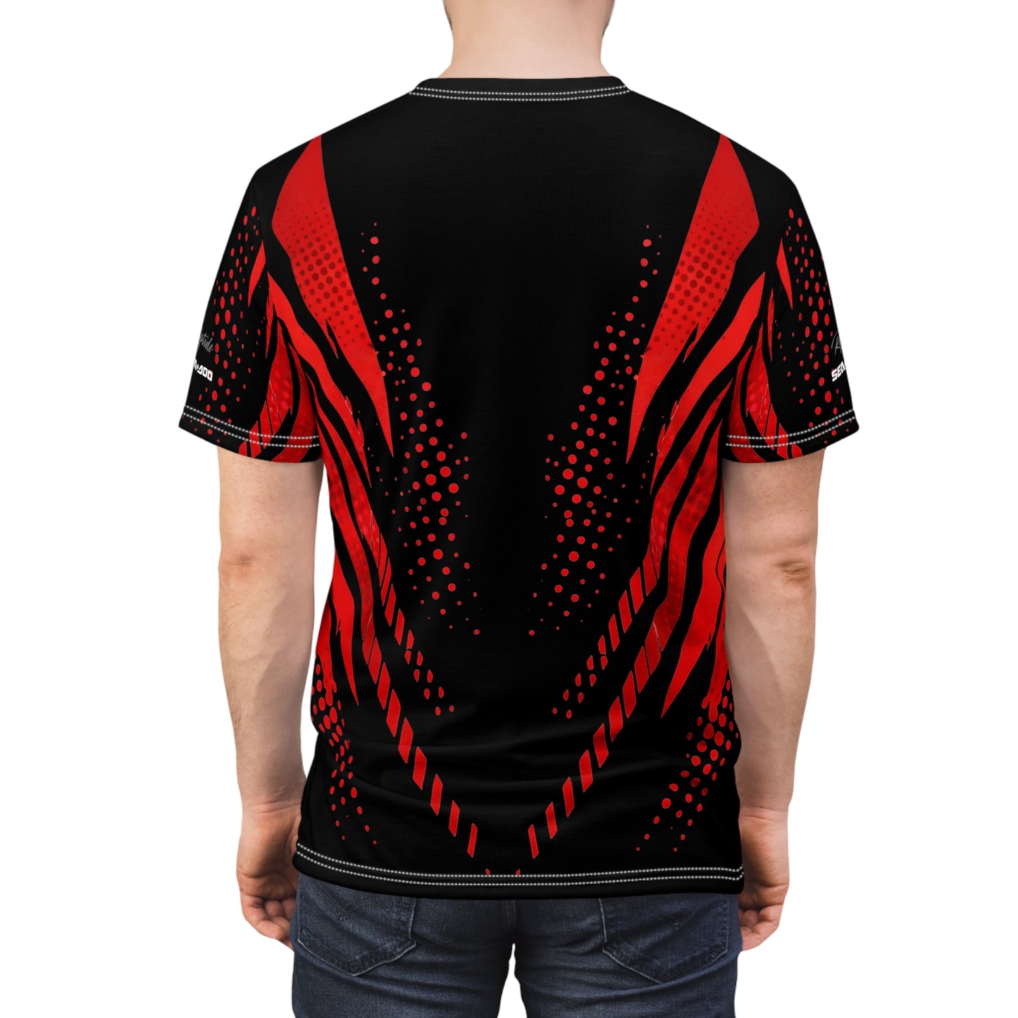 SeaDoo RXPX X-Team Cyber Racing Dri Fit Tee — Red & Black All-Over Print