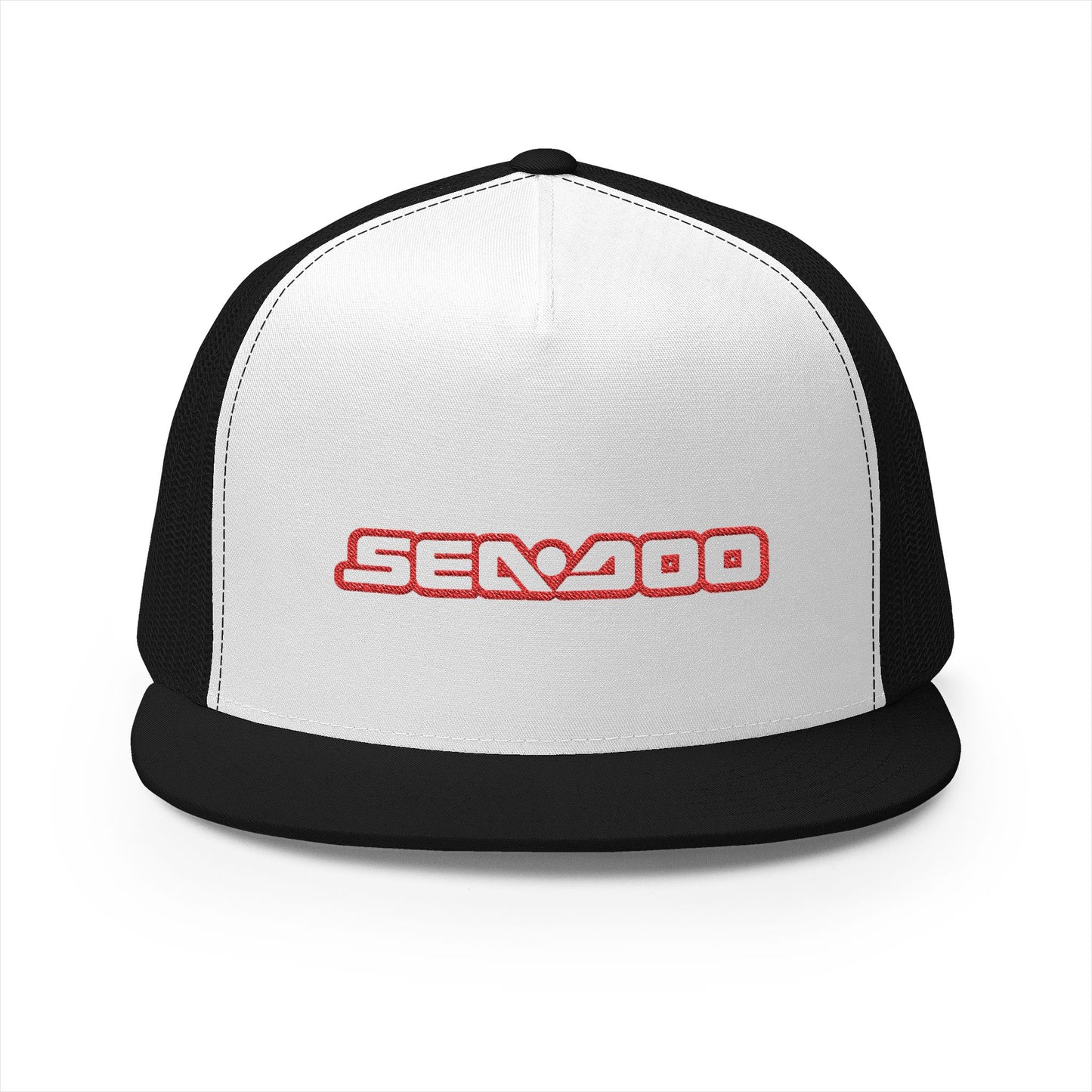 Sea-Doo Embroidered Trucker Hat — Retro Watersports Cap Red