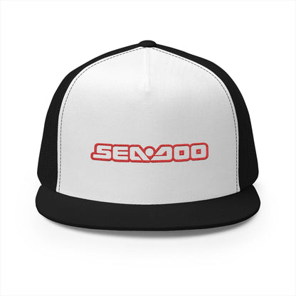 Sea-Doo Embroidered Trucker Hat — Retro Watersports Cap Red