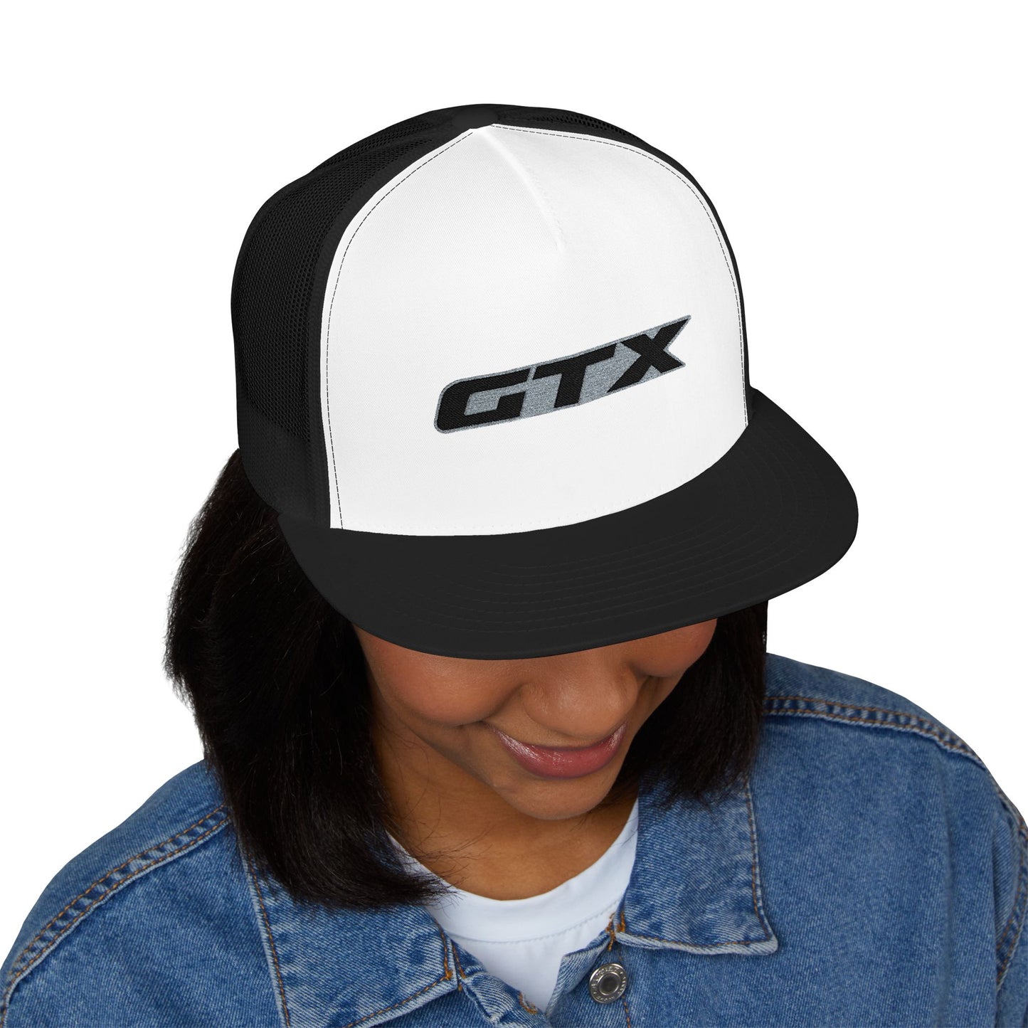 GTX Embroidered Snap Back Trucker Cap - 5-Panel Mesh Hat