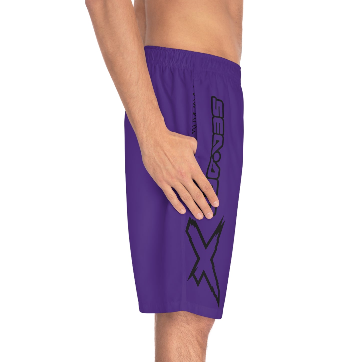 Men's X-Team Performance Board Shorts — Beach Swim Trunks Purple