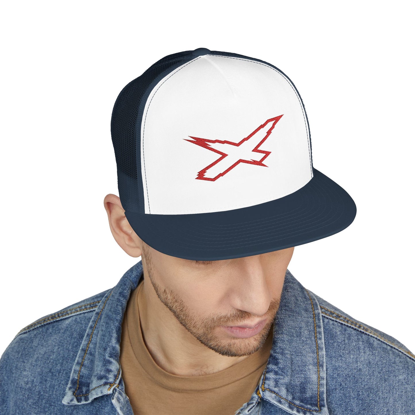X-Team Performance Embroidered Trucker Cap — Mesh 5-Panel Hat Red