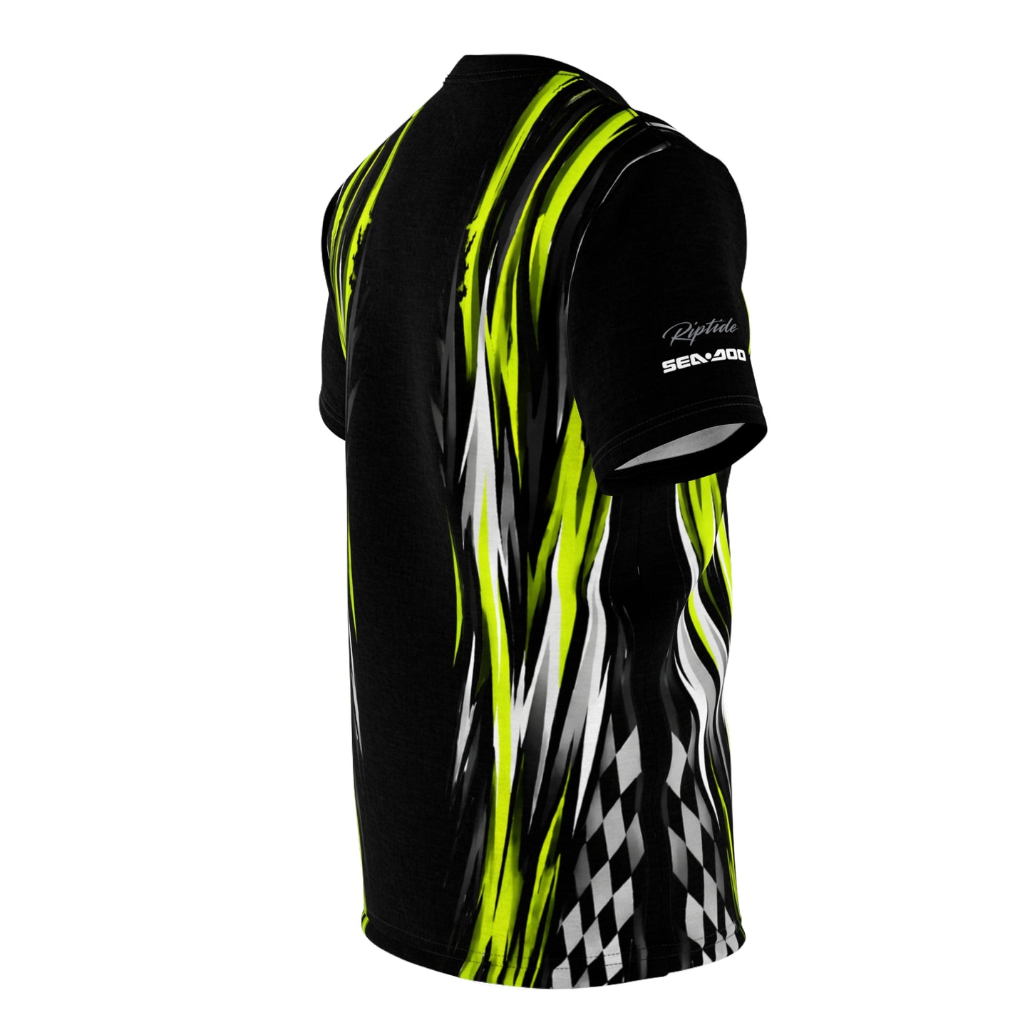 SeaDoo X-Team Racing Graphic Tee — Manta Green & Black All-Over Print