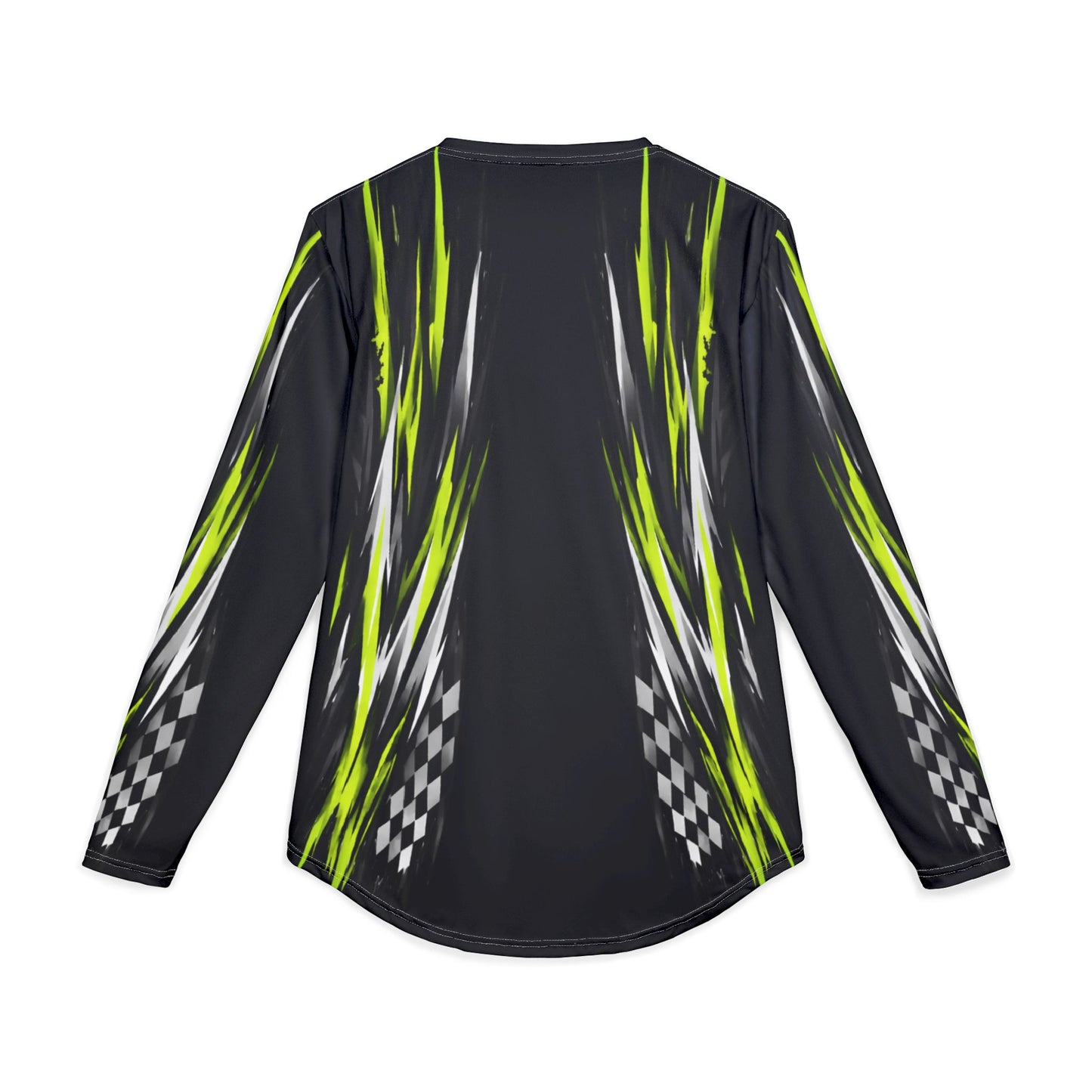 Men's Riptide Racing UV Long Sleeve Shirt — Dri Fit UPF Performance Tee - Black & Manta Green