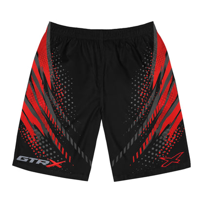 SeaDoo GTRX X-Team Men's Black & Red Racing Board Shorts — Athletic Swim Trunks