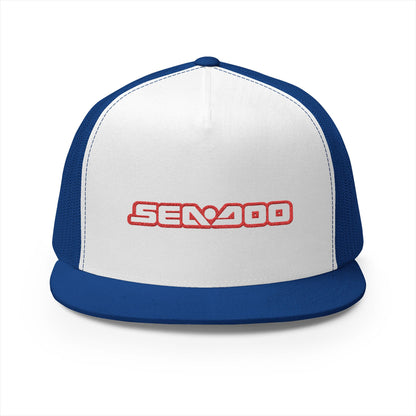 Sea-Doo Embroidered Trucker Hat — Retro Watersports Cap Red