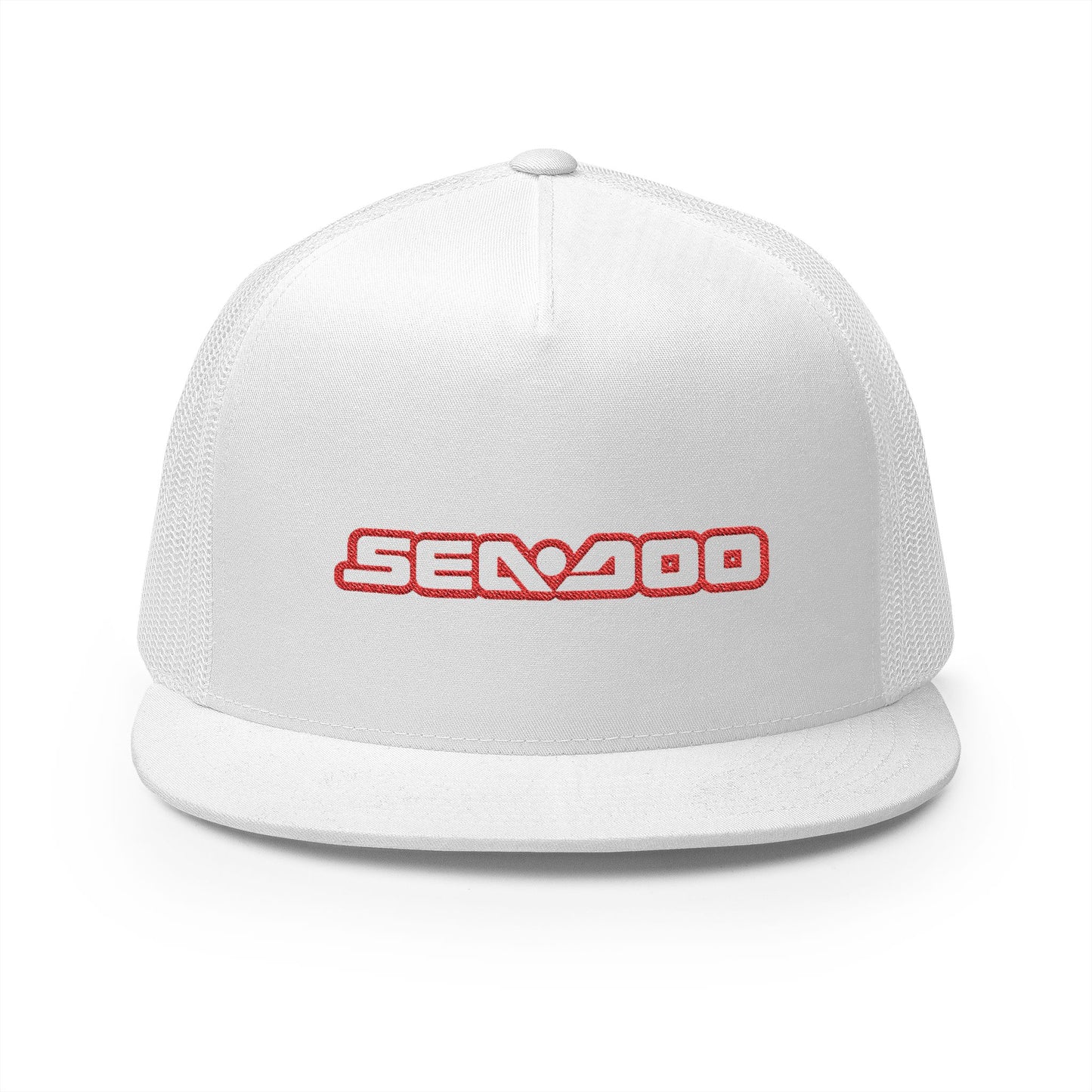 Sea-Doo Embroidered Trucker Hat — Retro Watersports Cap Red