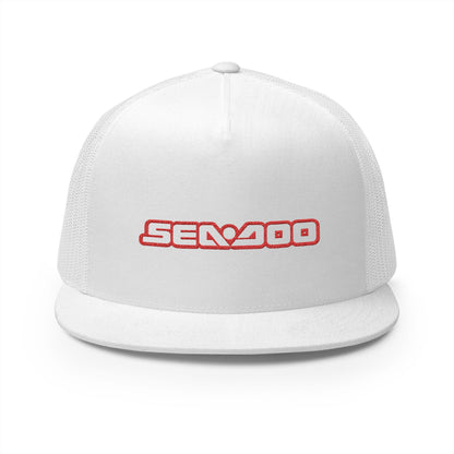 Sea-Doo Embroidered Trucker Hat — Retro Watersports Cap Red