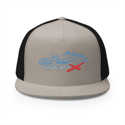 Sea-Doo RXPX Outline Embroidered Trucker Hat — Silhouette Blue