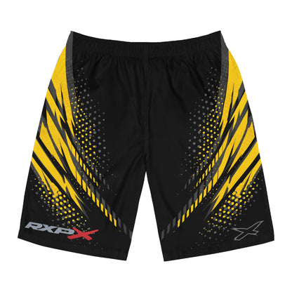 SeaDoo RXPX X-Team Men's Millenium Yellow & Grey Racing Board Shorts — Athletic Swim Trunks