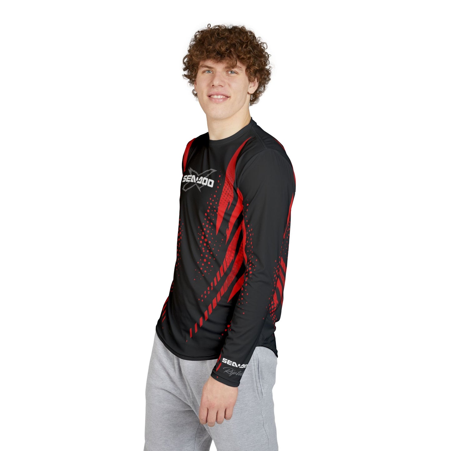 Men's SeaDoo X-Team Performance UPF Protection UV Long Sleeve Shirt — Red