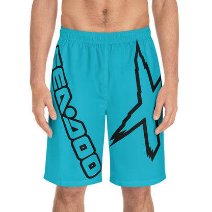 Men's X-Team Performance Board Shorts Loud— Beach Swim Trunks Turquoise