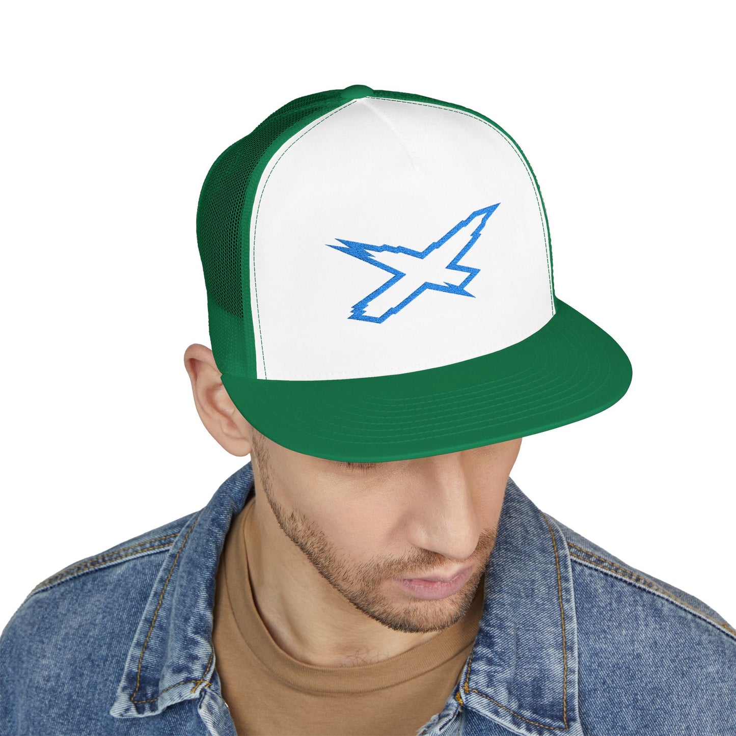 SeaDoo X-Team Performance Embroidered Trucker Cap — Mesh 5-Panel Hat Gulfstream Blue
