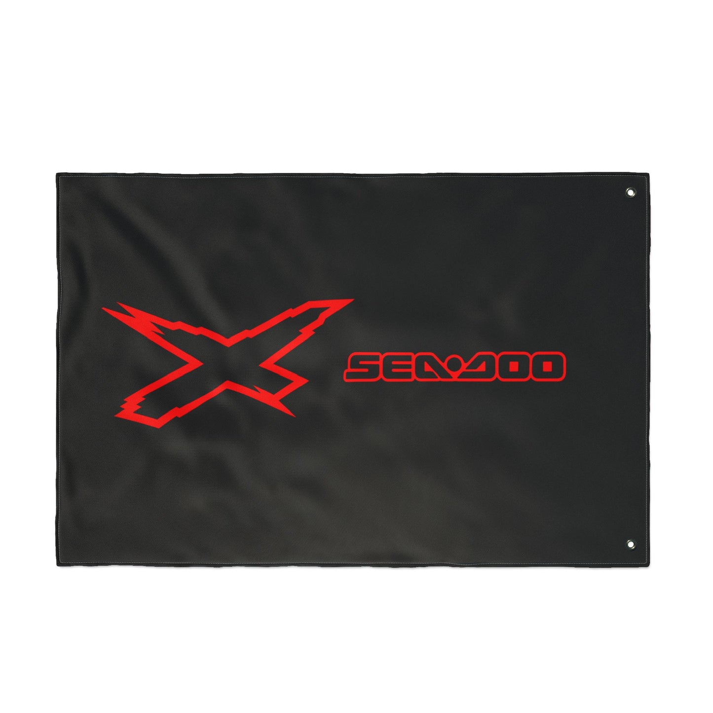 Sea‑Doo X Performance Flag — Double‑Sided Black & Red PWC Banner