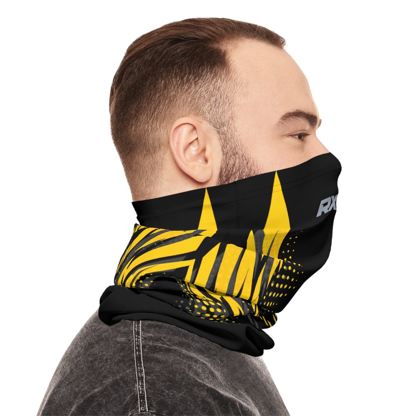 SeaDoo RXPX Racing Neck Gaiter — Millenium Yellow & Grey Midweight Face Shield Mask