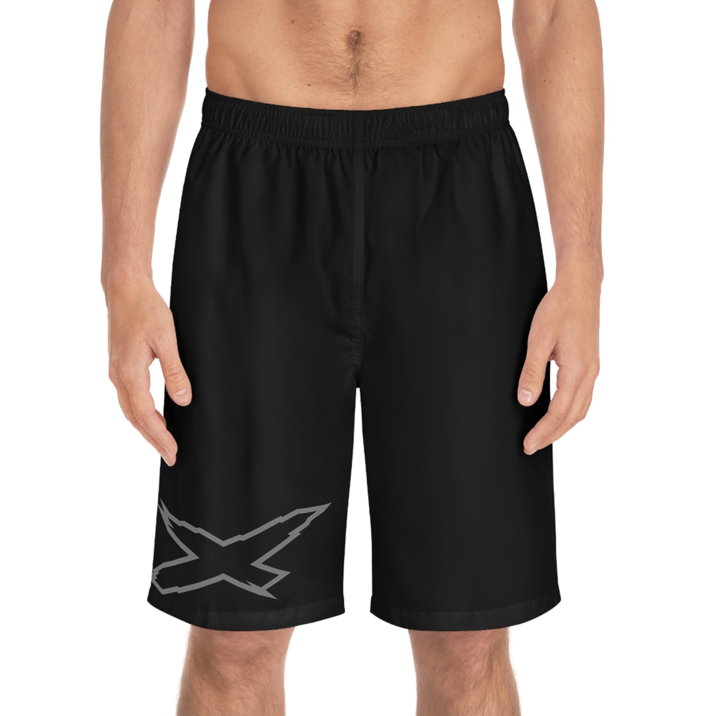 X-Team Black Board Shorts — Men's Swim/Surf Trunks Grey