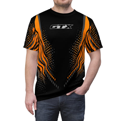 SeaDoo GTX X-Team Cyber Racing Dri Fit Tee — Grey & Orange All-Over Print