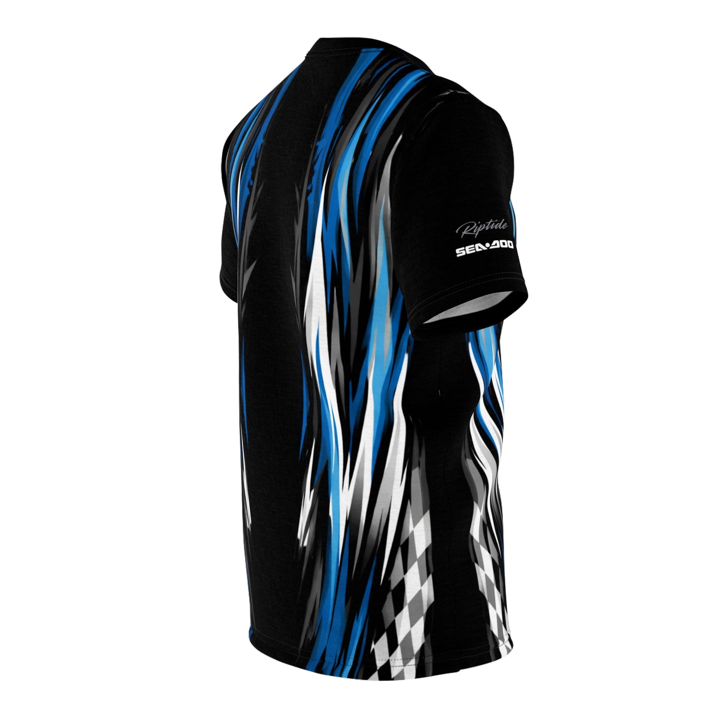 SeaDoo X-Team Racing Graphic Tee — Gulfstream Blue & Black All-Over Print