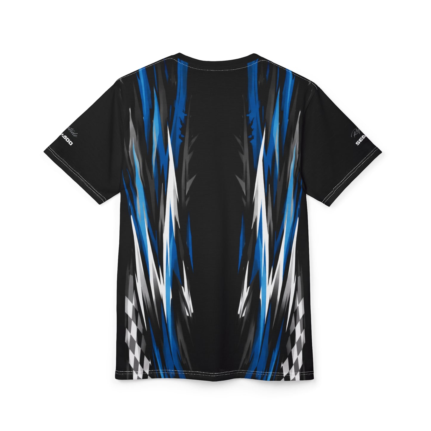 SeaDoo RXT-X Racing Graphic Tee — Gulfstream Blue & Black All-Over Print