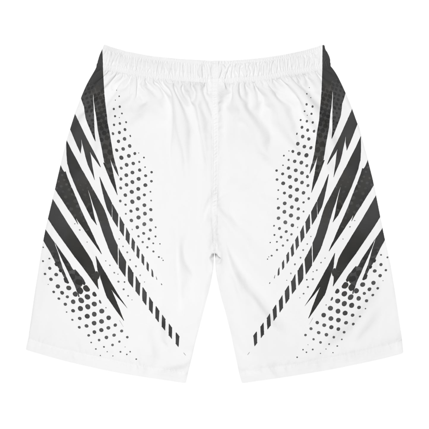 SeaDoo GTX Men's Grey & White Racing Board Shorts — Athletic Swim Trunks