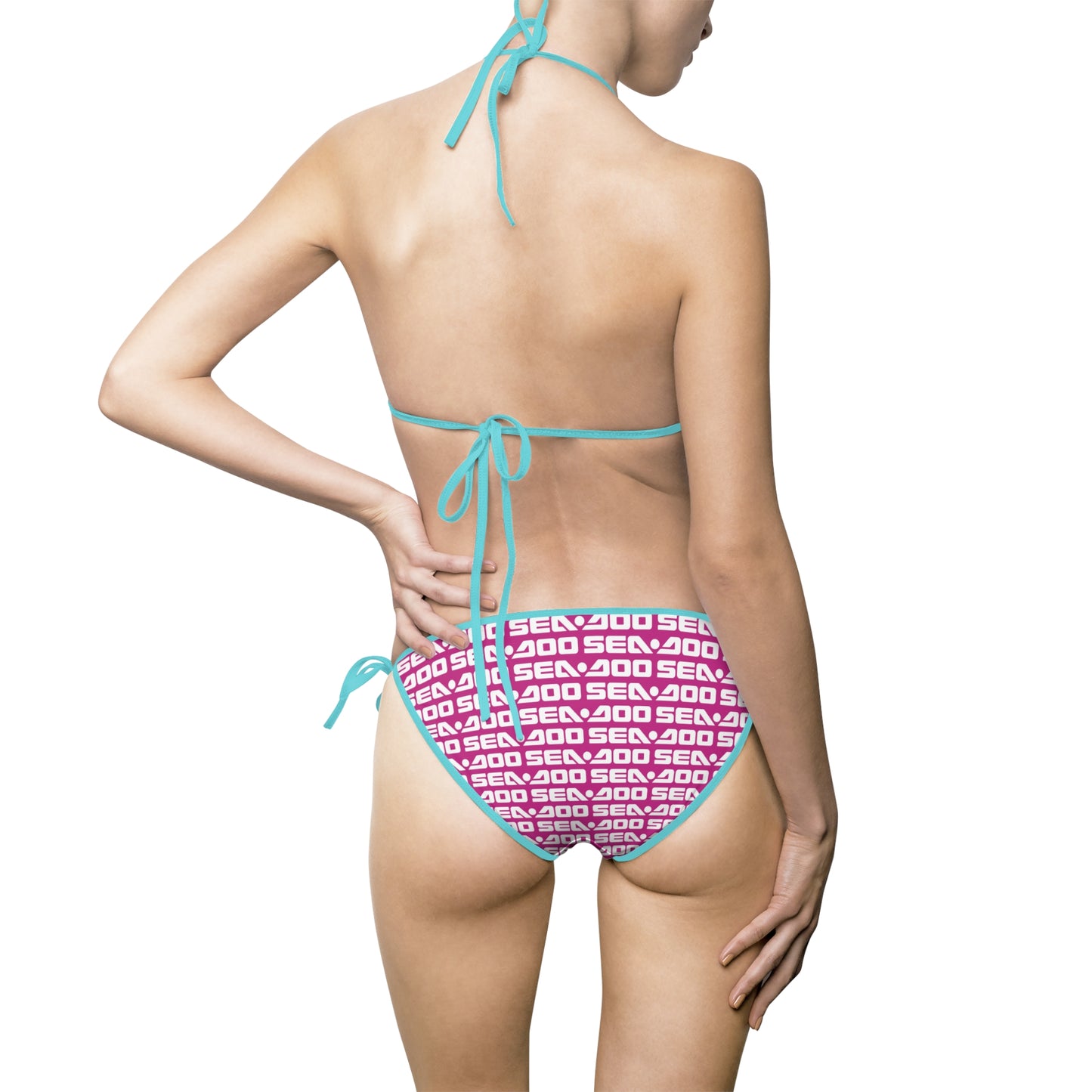 SeaDoo Pink Pattern Bikini Swimsuit | Triangle Tie-Side Bikini