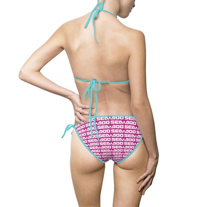 SeaDoo Pink Pattern Bikini Swimsuit | Triangle Tie-Side Bikini