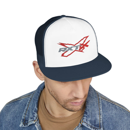RXTX X-Team Embroidered Snap Back Trucker Cap - 5-Panel Mesh Hat Red