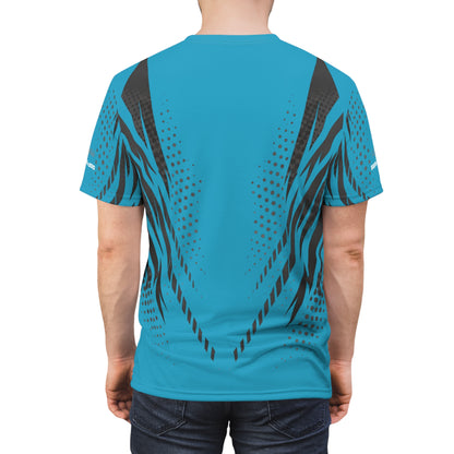SeaDoo GTX X-Team Cyber Racing Dri Fit Tee — Grey & Teal All-Over Print