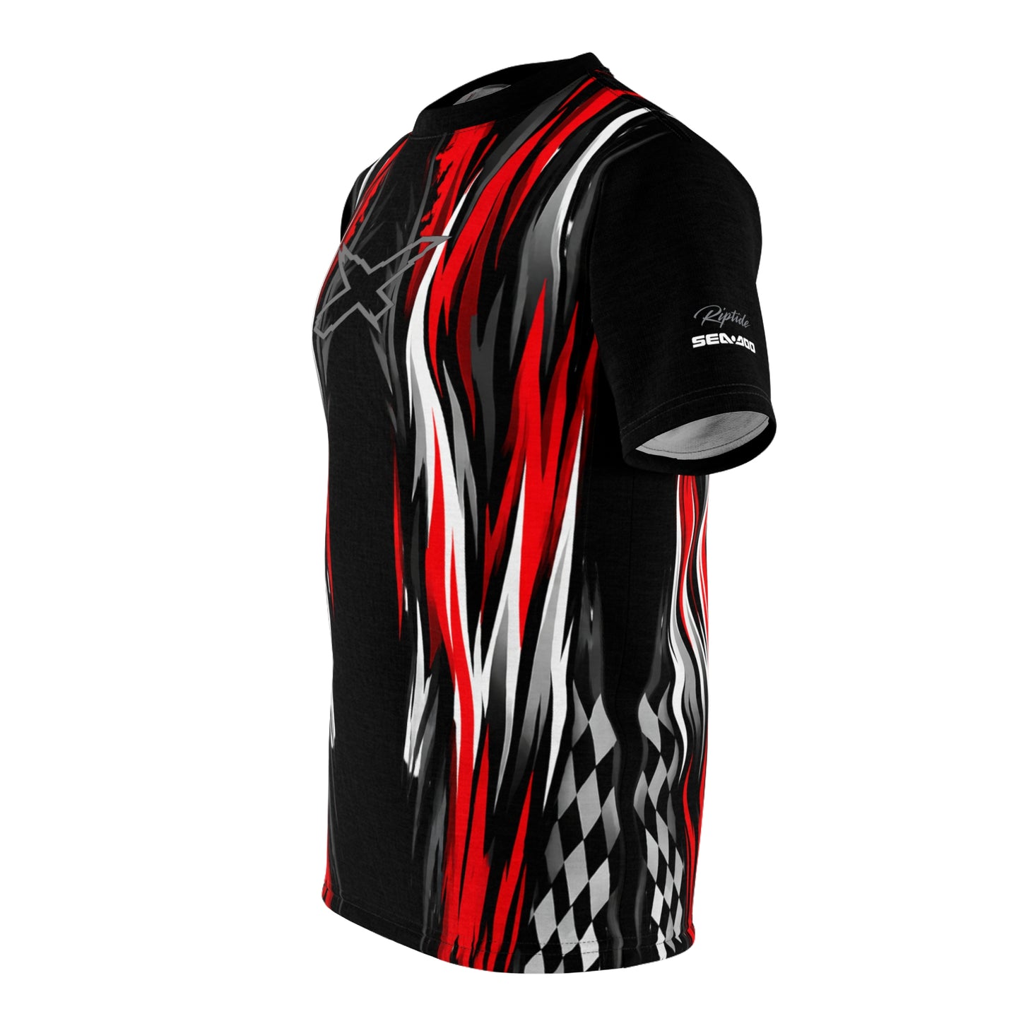 SeaDoo X-Team Racing Graphic Tee — Red & Black All-Over Print