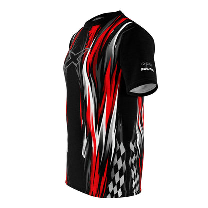 SeaDoo X-Team Racing Graphic Tee — Red & Black All-Over Print