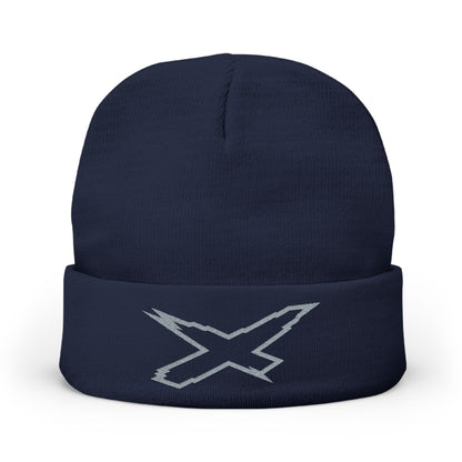 X-Team Knit Beanie — Embroidered Winter Hat Steel Grey