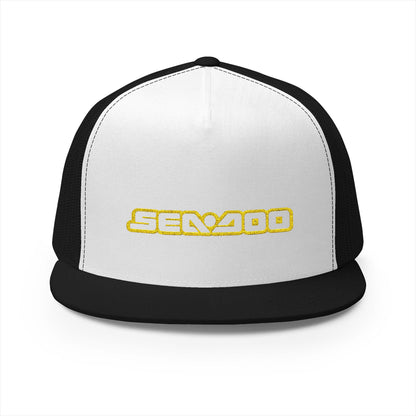 Sea-Doo Embroidered Trucker Hat — Retro Watersports Cap Yellow