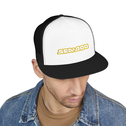 Sea-Doo Embroidered Trucker Hat — Retro Watersports Cap Yellow