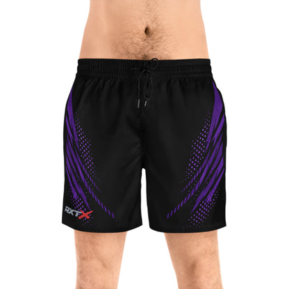 SeaDoo RXTX Swim Shorts — Black & Midnight Purple Mid-Length Boardshorts