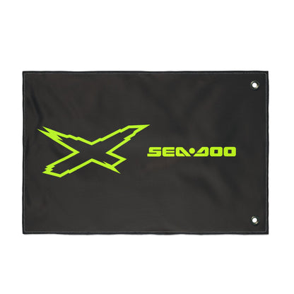 Sea‑Doo X-Team Performance Flag — Double‑Sided Manta Green Watersports Banner