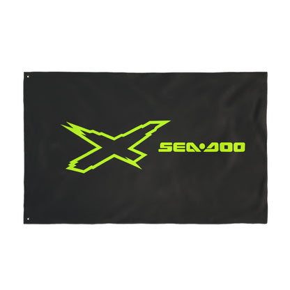 Sea‑Doo X-Team Performance Flag — Double‑Sided Manta Green Watersports Banner