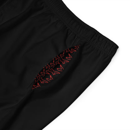 X-Team Men's Black Board Shorts — Surf & Swim Trunks Red
