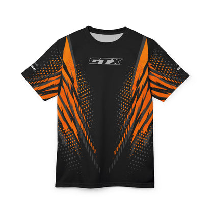 SeaDoo GTX X-Team Cyber Racing Dri Fit Tee — Grey & Orange All-Over Print