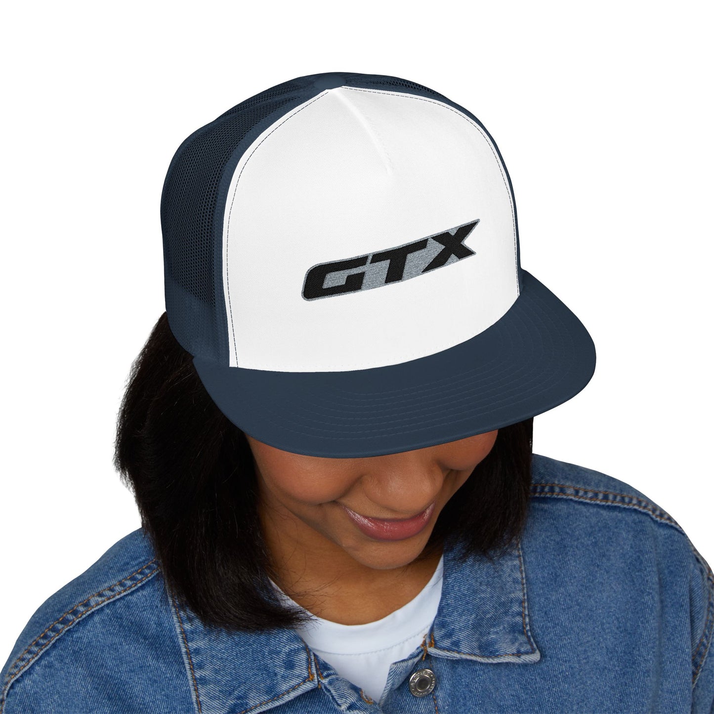 GTX Embroidered Snap Back Trucker Cap - 5-Panel Mesh Hat
