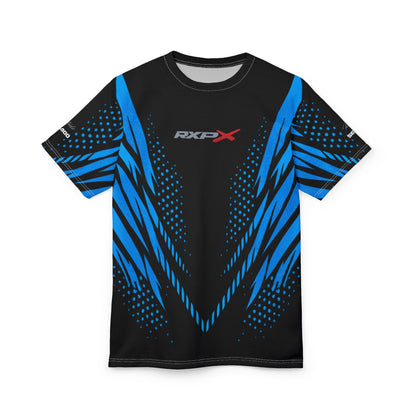 SeaDoo RXPX X-Team Cyber Racing Dri Fit Tee — Gulfstream Blue & Black All-Over Print