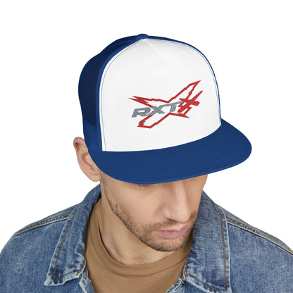RXTX X-Team Embroidered Snap Back Trucker Cap - 5-Panel Mesh Hat Red