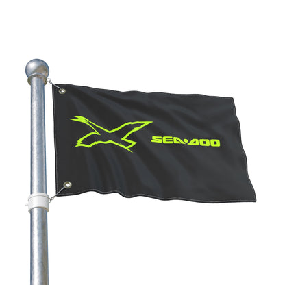 Sea‑Doo X-Team Performance Flag — Double‑Sided Manta Green Watersports Banner